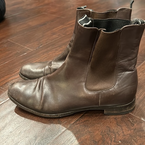 Helmet Lang brown Italian leather booties. - Picture 4 of 8